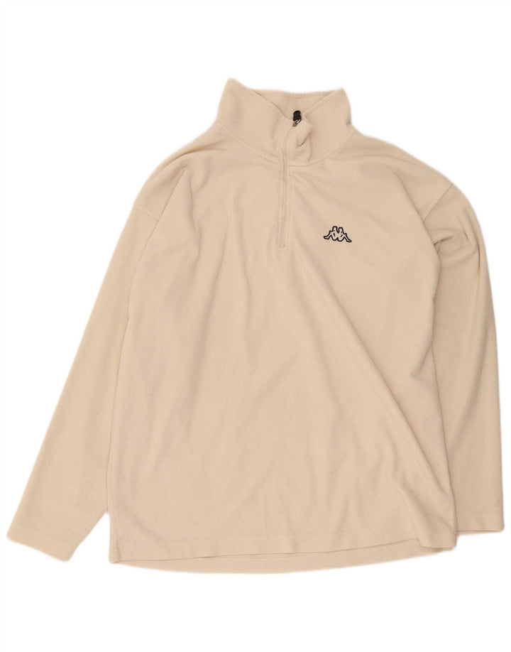 Maglione in pile da uomo Kappa con zip e collo 2XL Poliestere beige