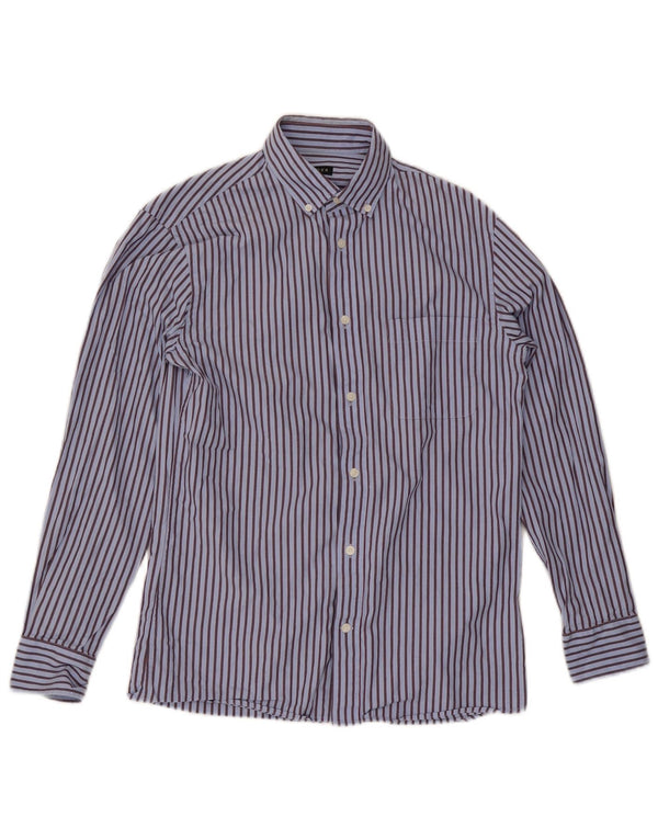 Camicia Uomo Jaeger Piccola Cotone Gessato Blu