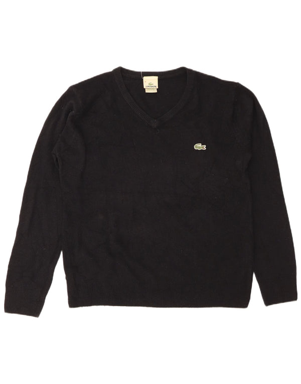 Maglione maglione con scollo a V da uomo Lacoste taglia 8 3XL cotone nero
