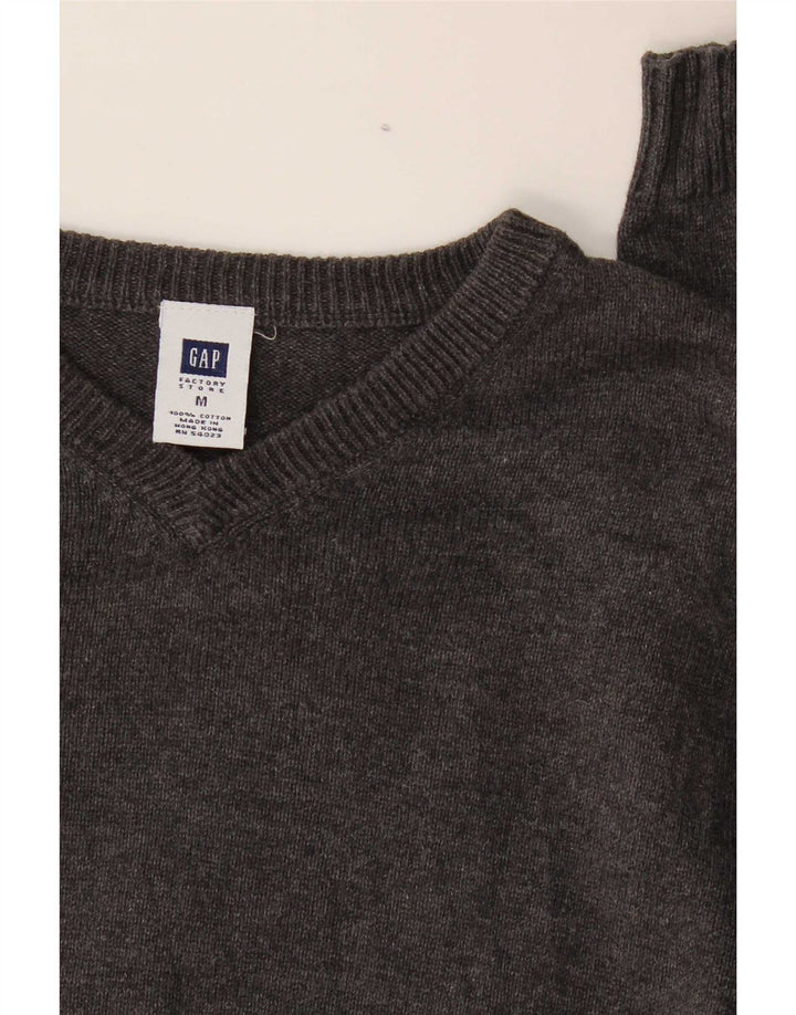 Maglione da uomo con scollo a V Gap in cotone grigio medio