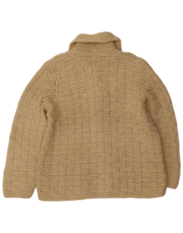 Maglione cardigan da uomo vintage beige medio