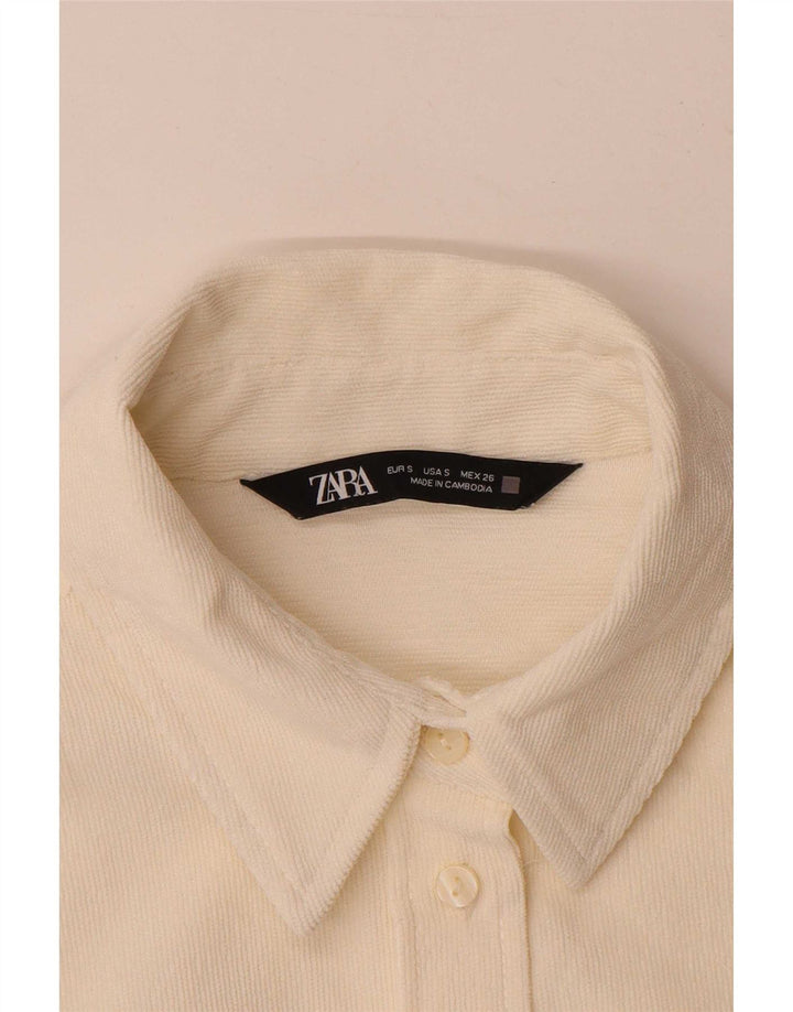 Camicia oversize da donna Zara Oversize UK 10 Small Poliestere bianco sporco