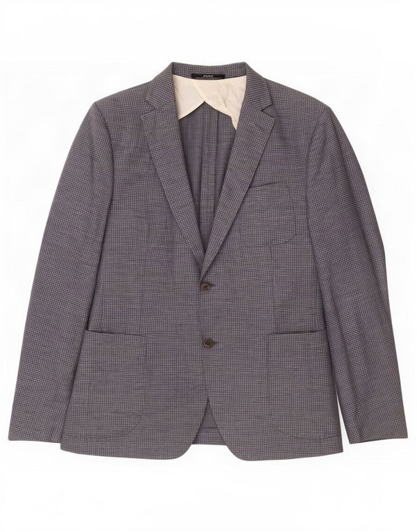 Giacca blazer slim fit da uomo Joop a 2 bottoni IT 54 2XL lana a quadretti blu