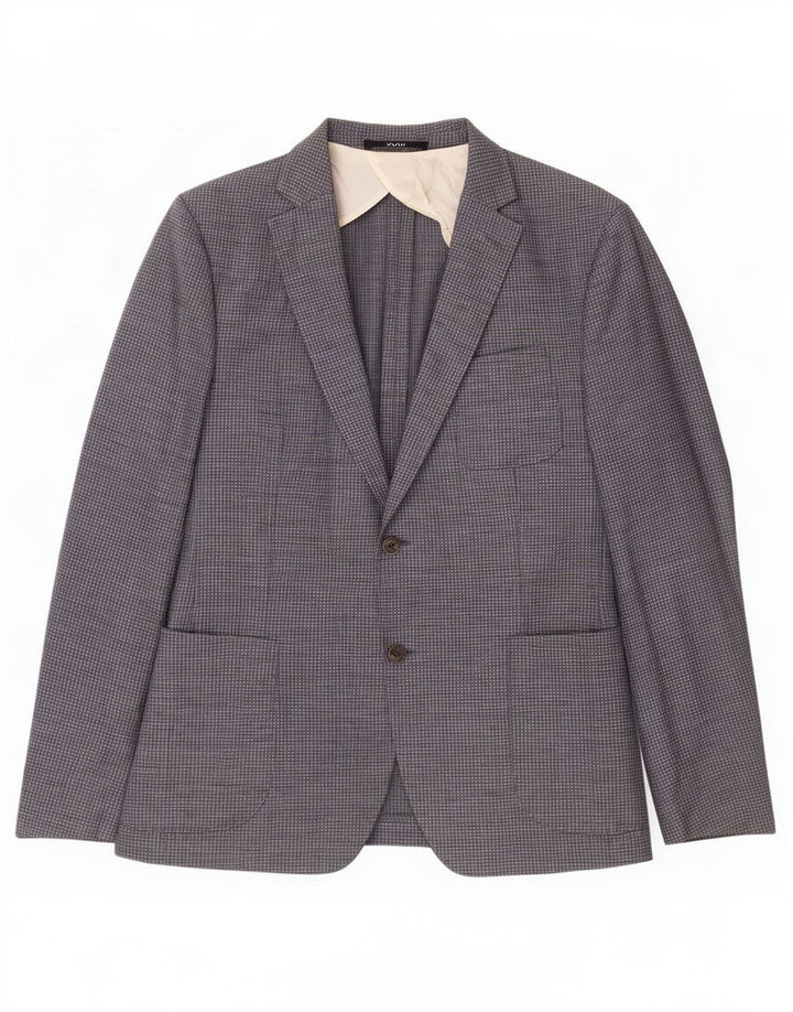 Giacca blazer slim fit da uomo Joop a 2 bottoni IT 54 2XL lana a quadretti blu