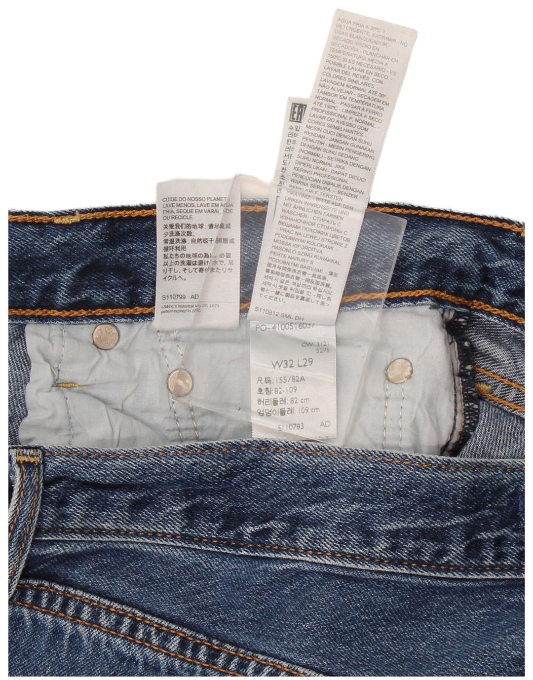 Jeans dritti Ribcage da donna Levi's W32 L29 cotone blu