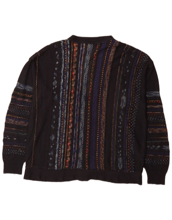 Maglione cardigan da uomo Greenfield IT 52 Grande classico a righe blu navy