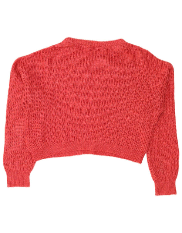 Maglione maglione girocollo da donna vestibilità ampia Topshop UK 10 piccolo rosso