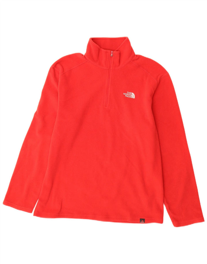 Maglione in pile da uomo The North Face con zip e collo in poliestere rosso medio