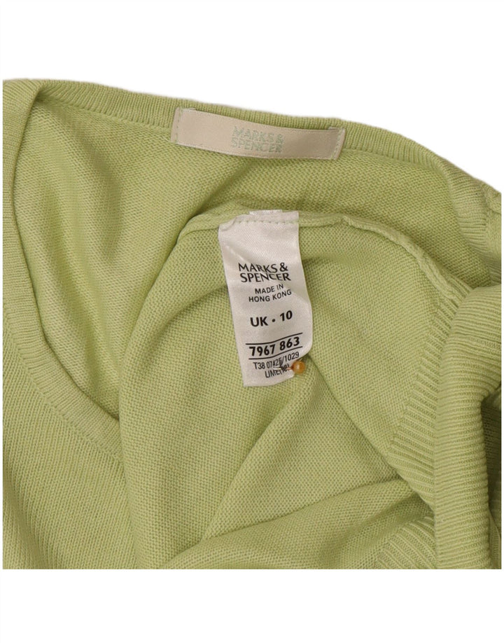 Maglione maglione girocollo lungo da donna Marks & Spencer UK 10 piccolo verde