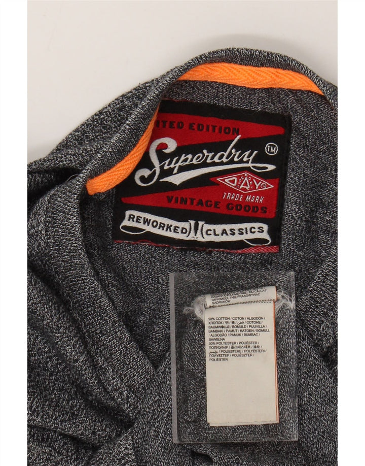 T-shirt grafica da uomo SUPERDRY Top in cotone screziato grigio medio