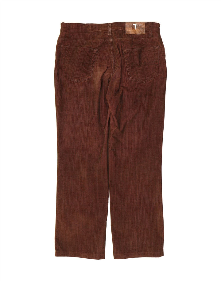 TRUSSARDI Womens Straight Corduroy Trousers W30 L28 Brown Polyester Vintage Trussardi and Second-Hand Trussardi from Messina Hembry 