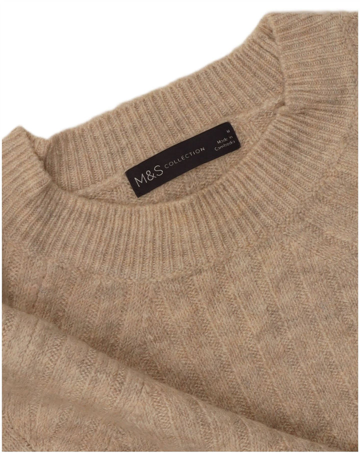 MARKS & SPENCER Maglione girocollo da donna UK 14 Beige medio