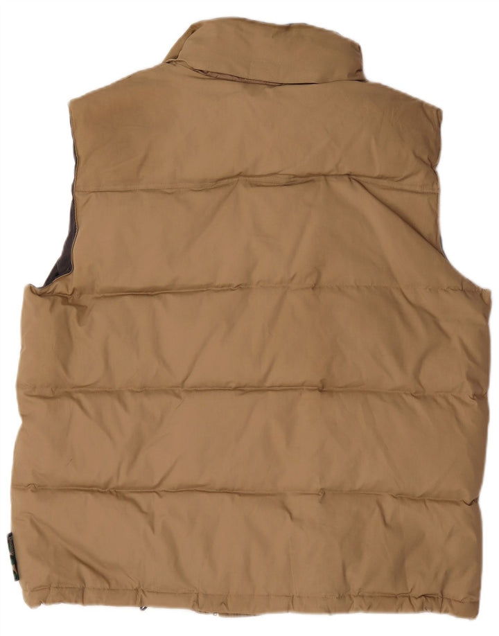 Gilet imbottito da uomo vintage UK 40 grande poliestere beige