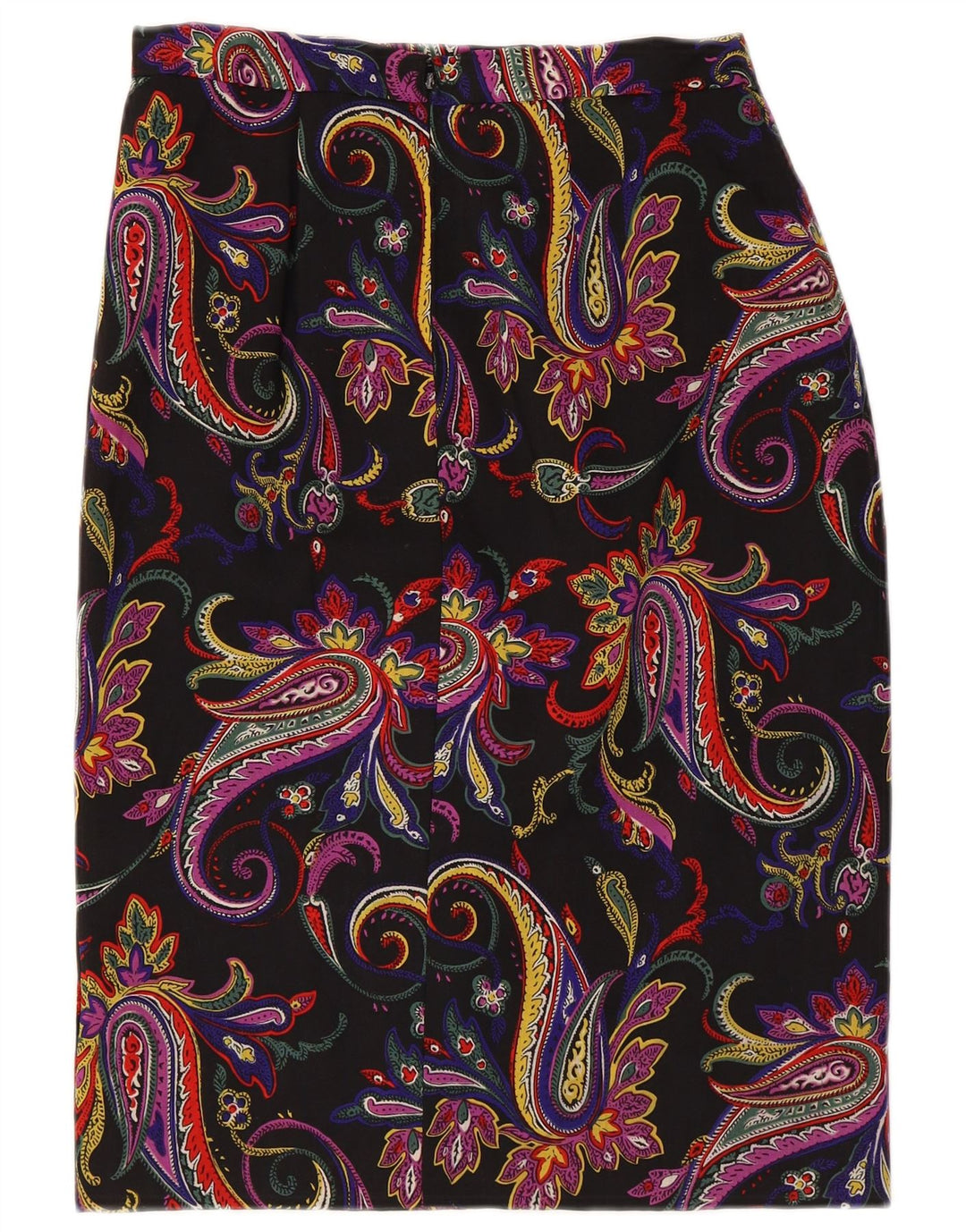 Gonna a tubino vintage da donna W30 media con motivo cachemire multicolore