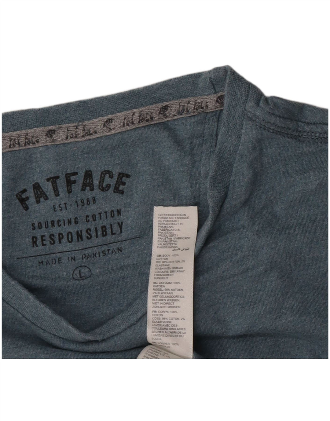T-shirt da uomo Fat Face Top grande in cotone verde
