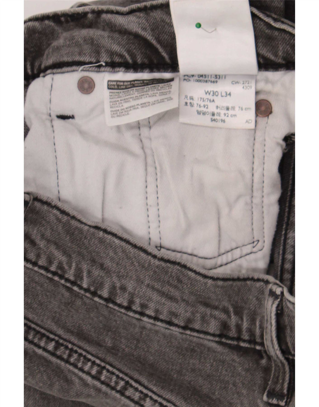 Jeans Levi's Uomo 511 Slim W30 L30 Cotone Grigio