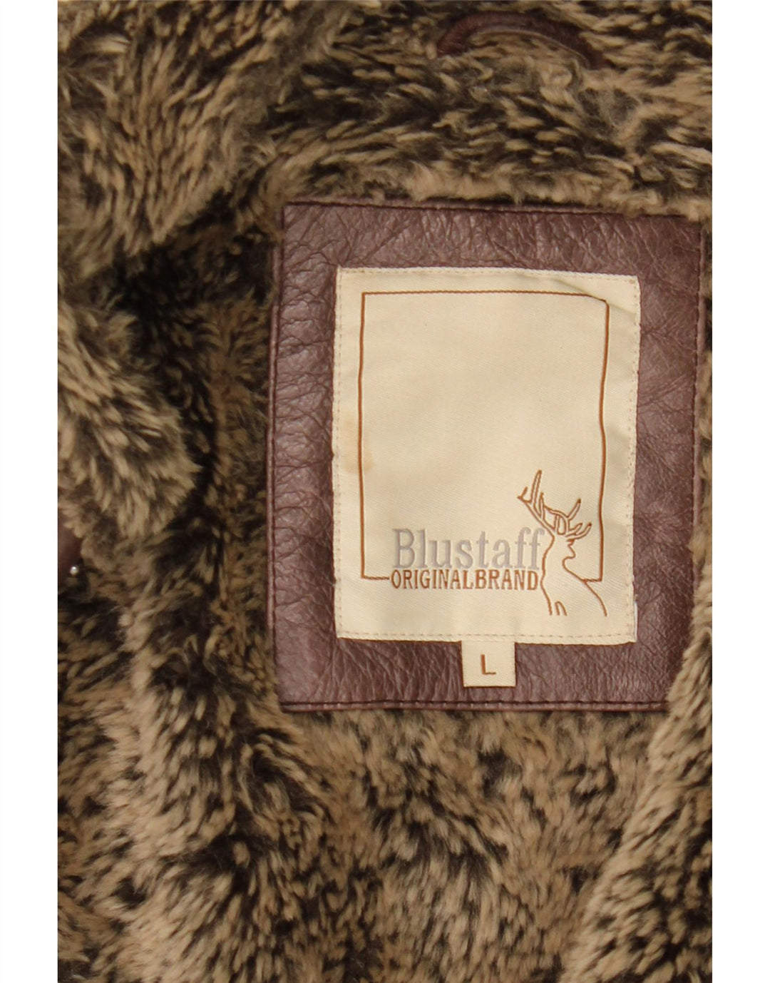 Giacca in pelle sherpa militare da uomo Blustaff UK 40 grande in pelle marrone