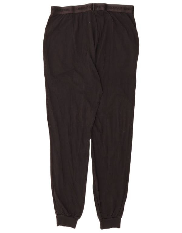 Benetton Womens Graphic Tracksuit Trousers Joggers UK 14 Large Black