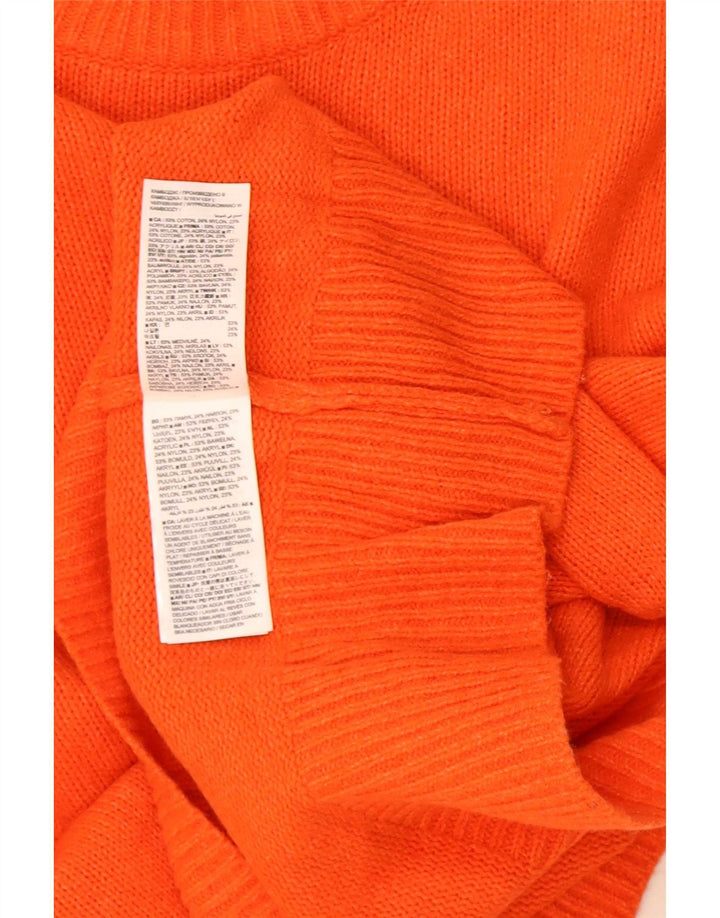 Maglione maglione girocollo oversize da donna Gap UK 16 grande cotone arancione