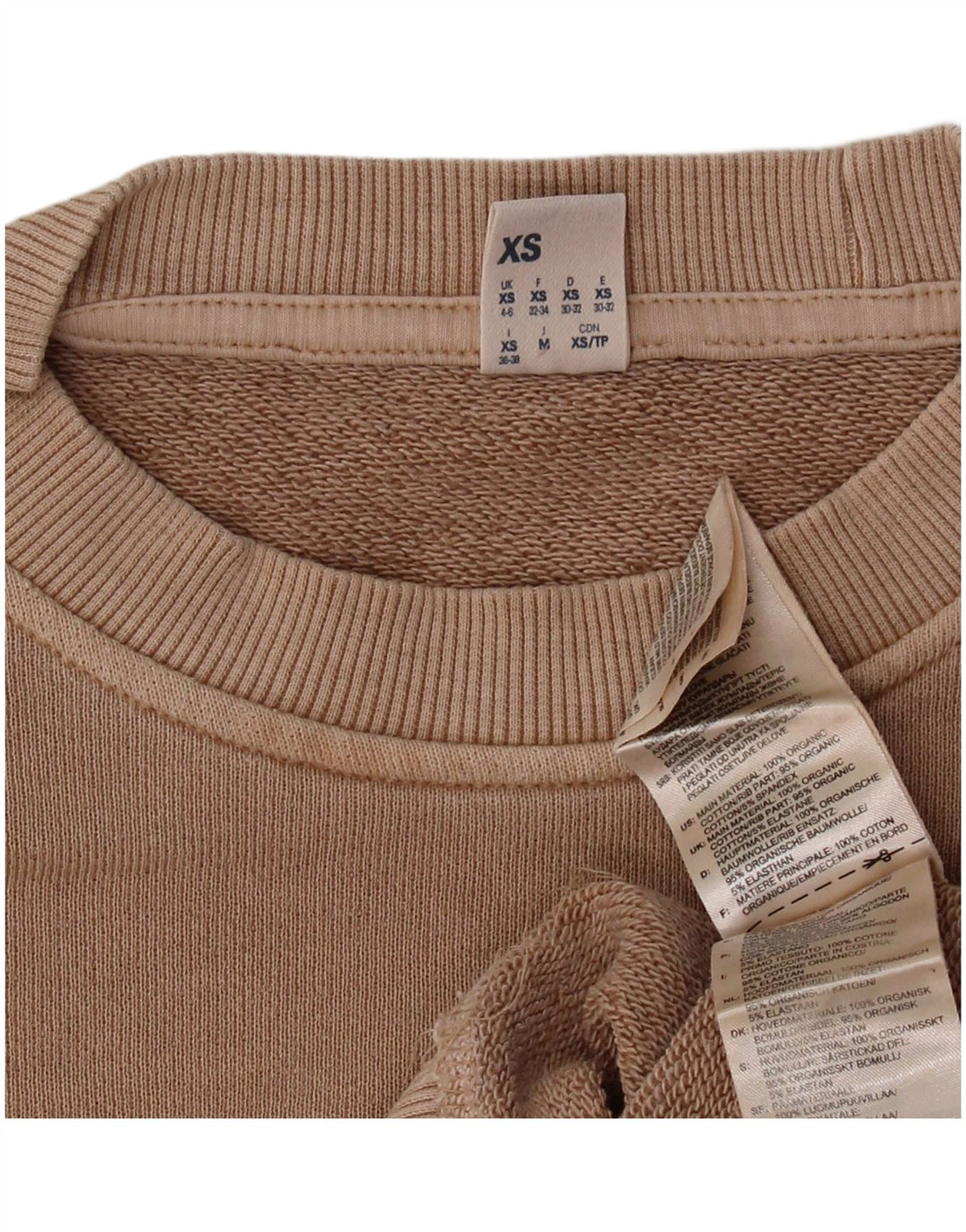 Felpa oversize da donna REEBOK UK 4/6 XS Cotone beige