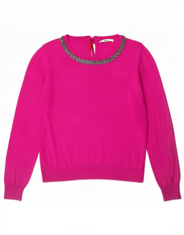 Oasis Womens Boat Neck Jumper Sweater UK 10 Small Purple Cotton