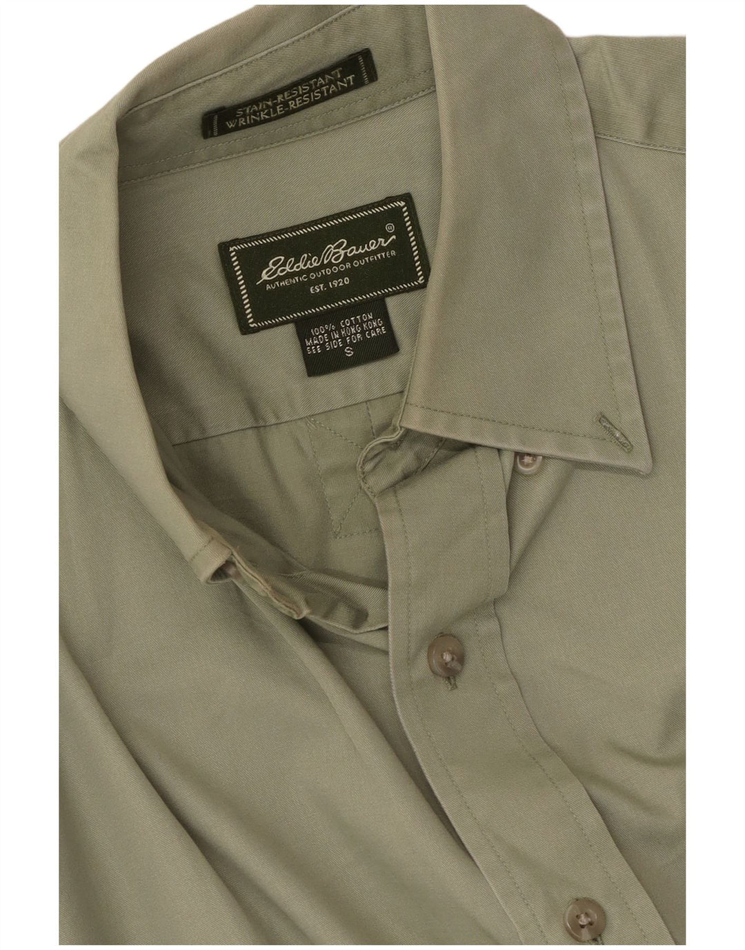 Camicia da uomo Eddie Bauer piccola in cotone verde