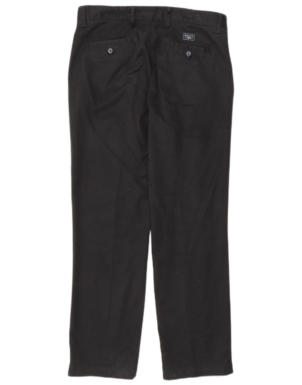 Gant Mens New Haven Regular Fit Chino Trousers W34 L30 Black Cotton Classic