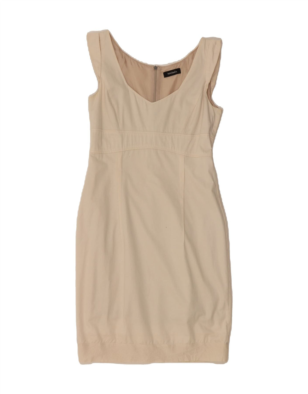 MAX & CO. Womens Sleeveless Bodycon Dress UK 8 Small Beige Vintage Max & Co. and Second-Hand Max & Co. from Messina Hembry 
