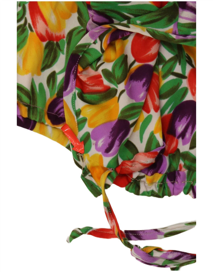 Prendisole vintage da donna UK 18 XL floreale multicolore