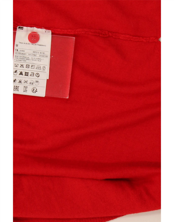 BENETTON Womens Cardigan Sweater UK 12 Medium Red Viscose