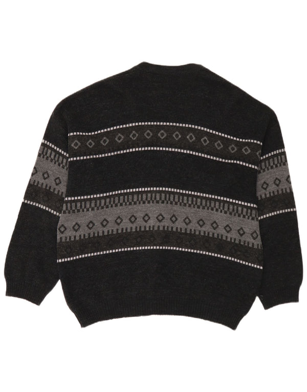 Maglione cardigan Canda da uomo C&A grande acrilico Fair Isle blu navy