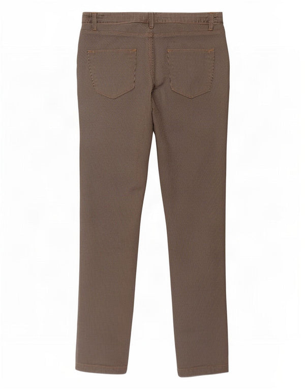Pantaloni casual dritti da uomo Zara EU 44 Large W34 L35 cotone a quadretti marrone