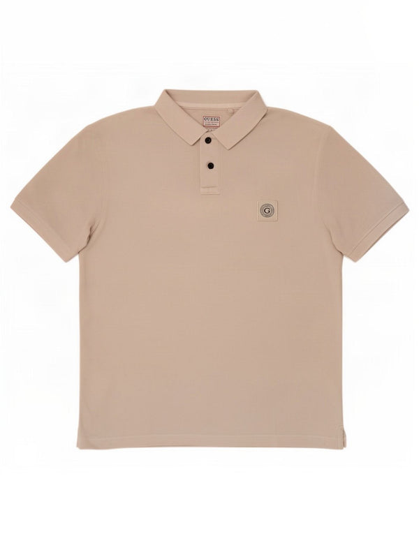 Polo Guess da uomo slim fit UK 36 piccola in cotone beige