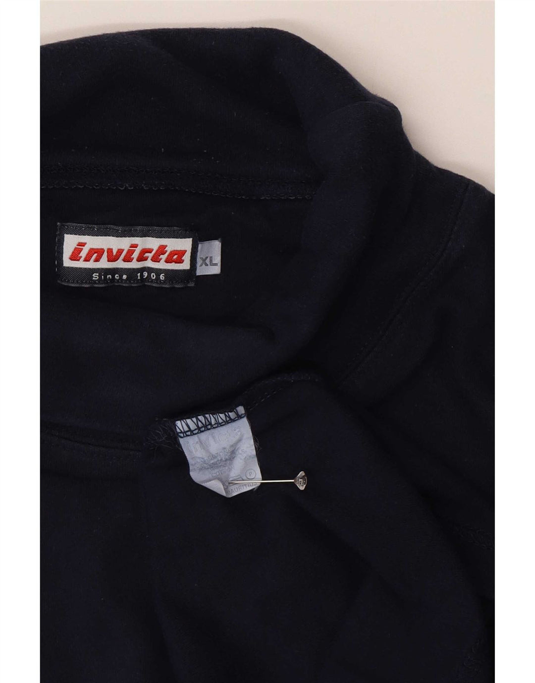 Top Invicta da uomo con collo alto a maniche lunghe XL in cotone blu navy
