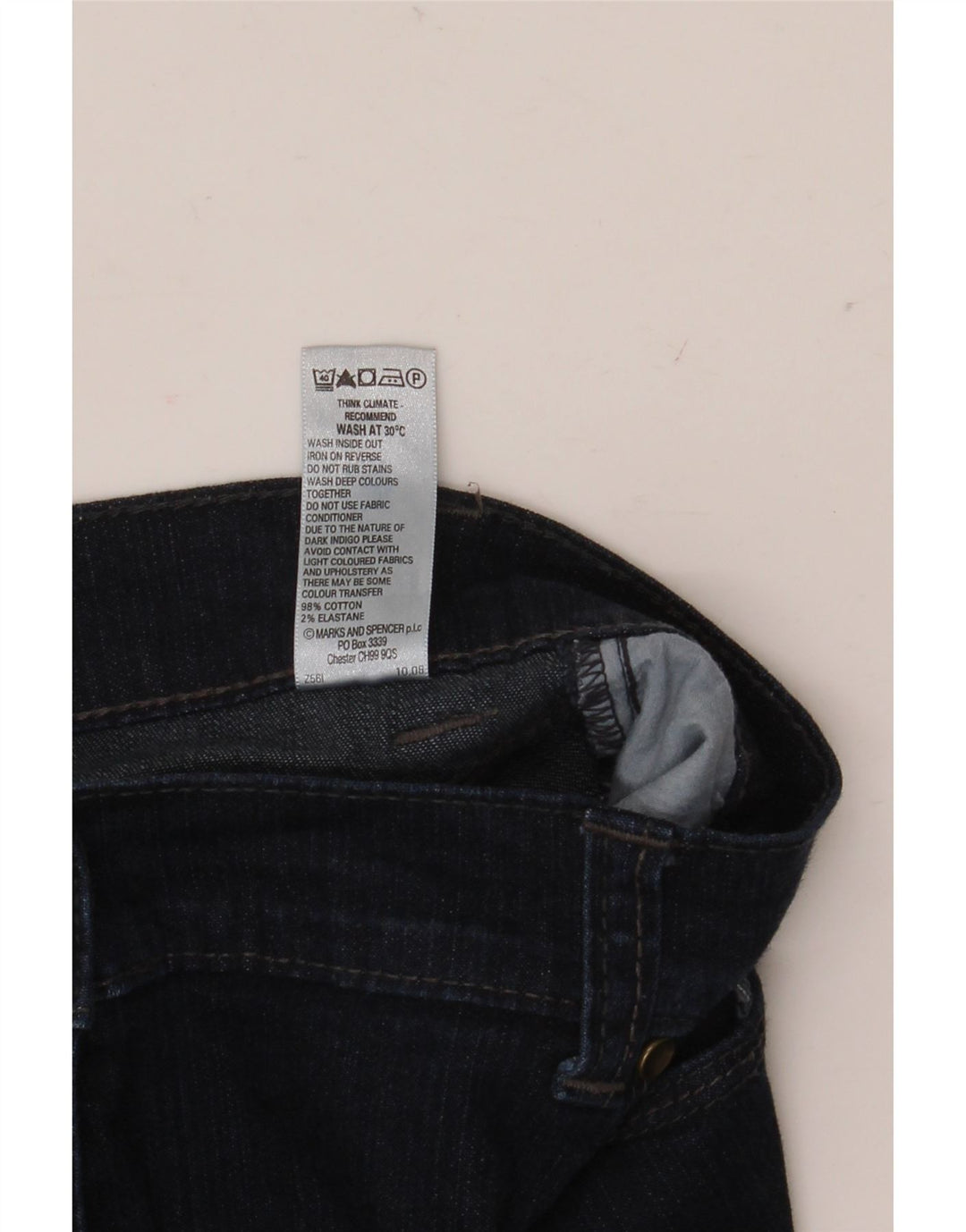 Jeans Bootcut da donna Marks & Spencer UK 16 Large W32 L30 Cotone blu navy