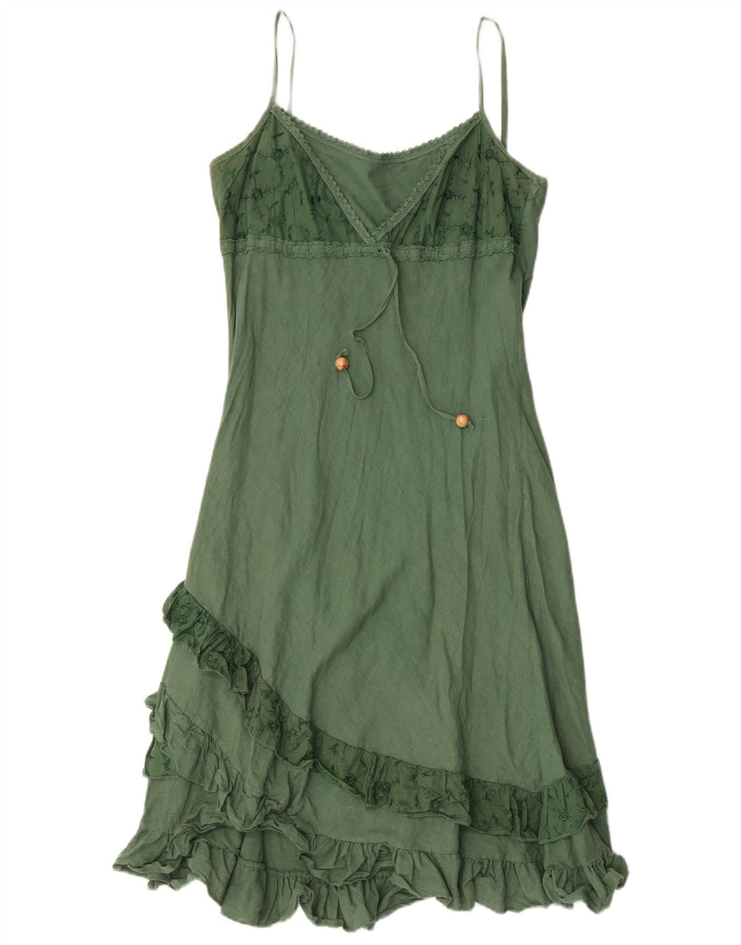 Prendisole vintage da donna UK 8 piccolo verde