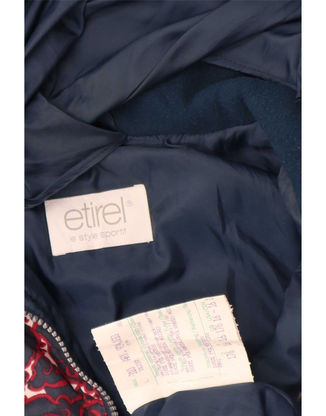 Giacca anorak da ragazzo Etirel vestibilità ampia con motivo astratto 15-16 anni blu navy