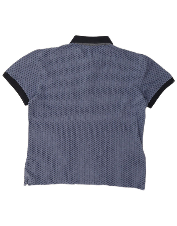 Polo da uomo Gas Large in cotone geometrico blu