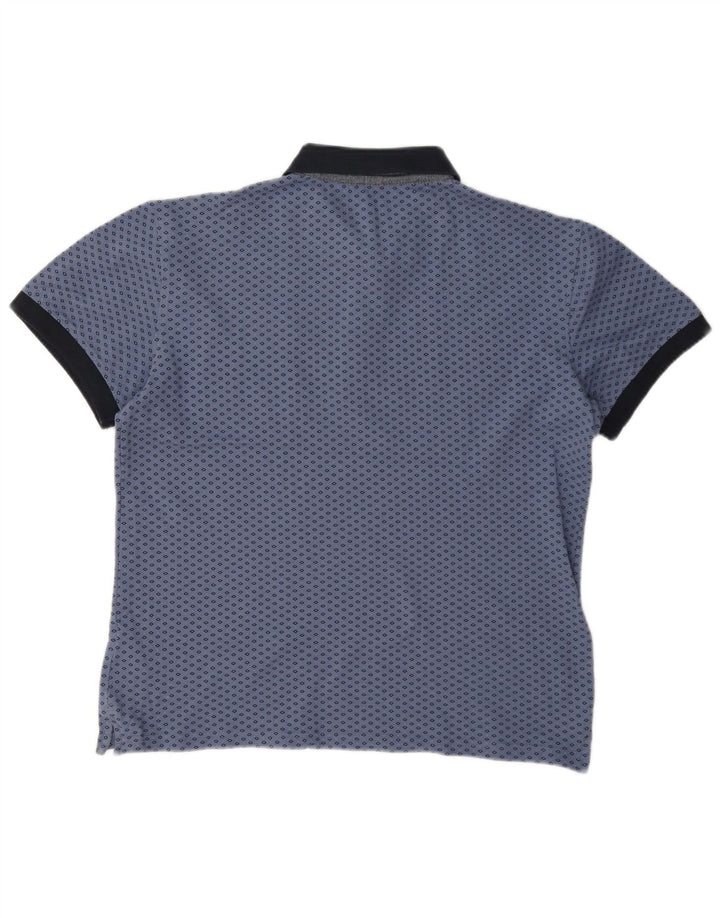 Polo da uomo Gas Large in cotone geometrico blu