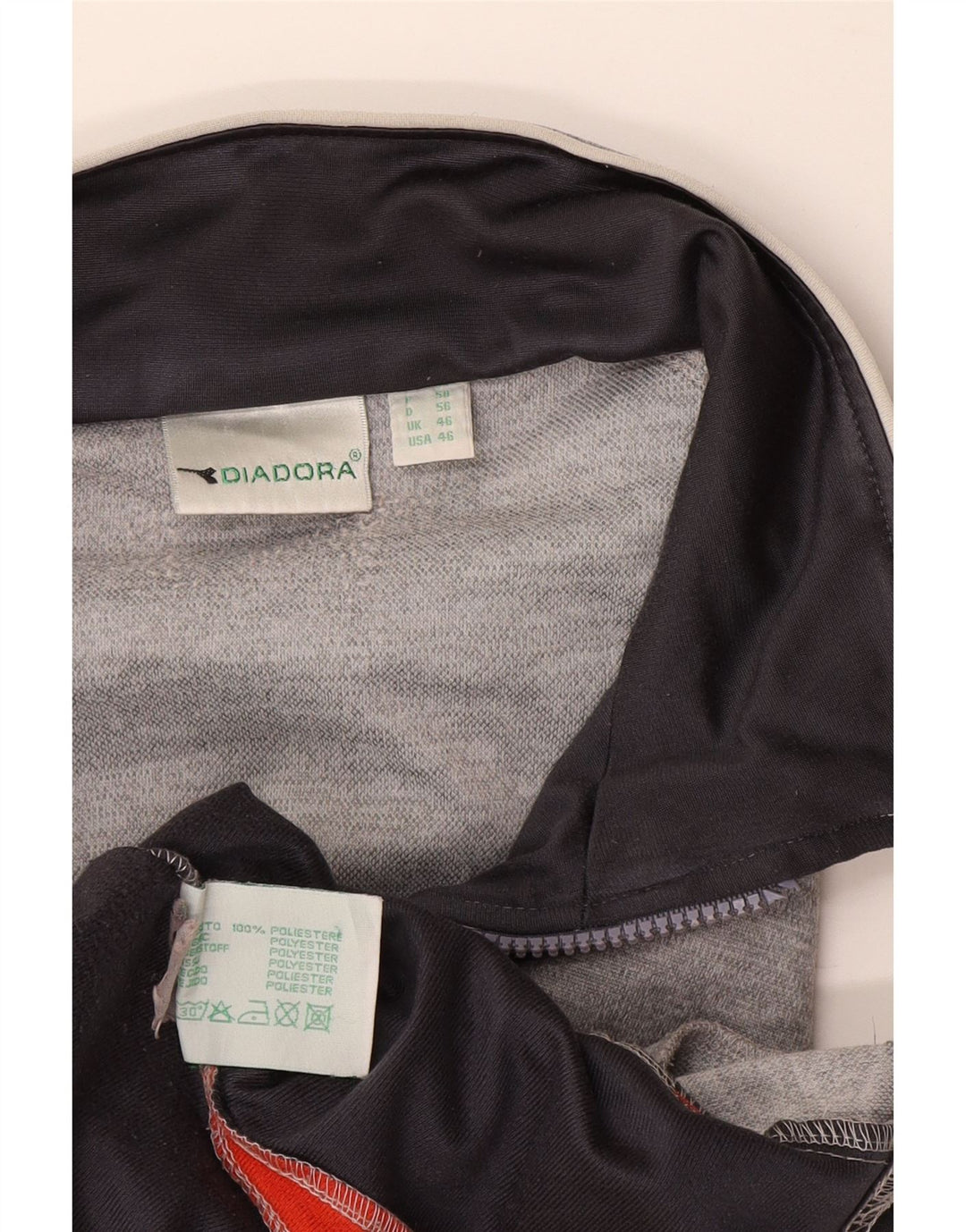 Giacca da tuta da uomo Diadora UK 46 XL Poliestere color block grigio