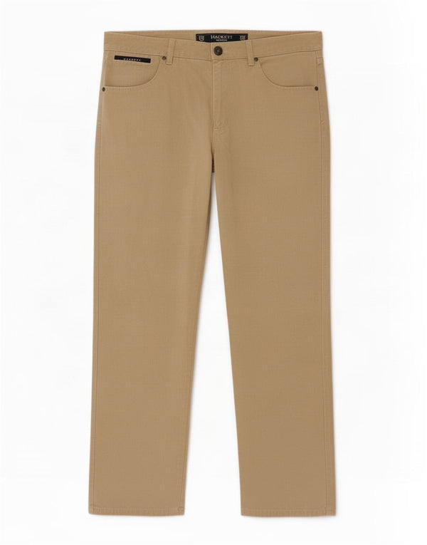 Pantaloni casual dritti da uomo Hackett W38 L31 in cotone beige