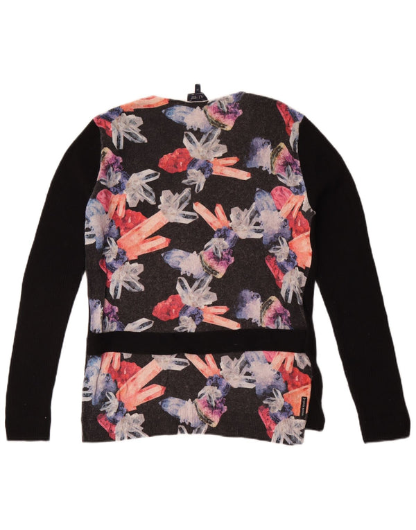 Maglione da donna con scollo a barca Emporio Armani IT 44 medio nero floreale