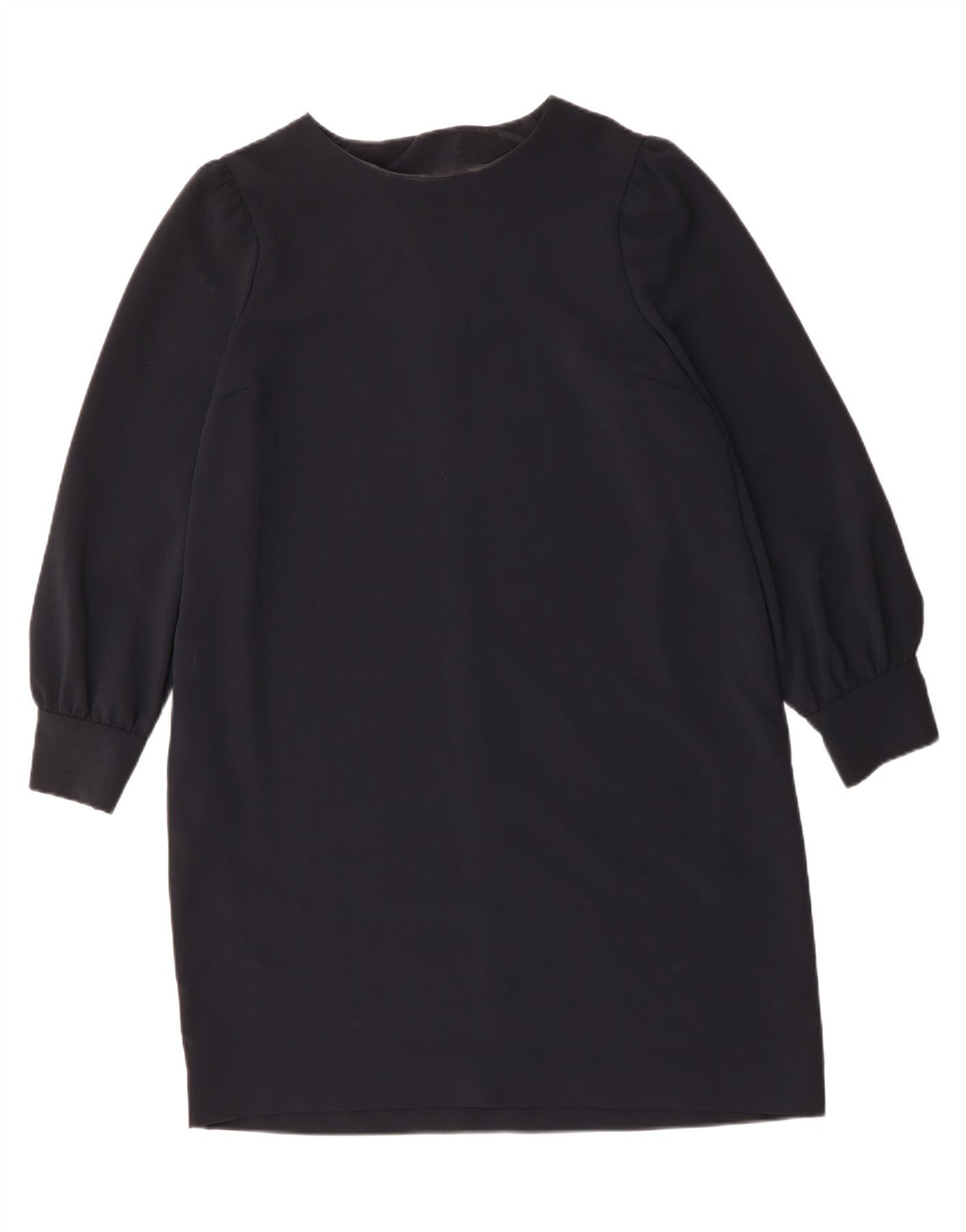 JAEGER Abito a trapezio a maniche lunghe da donna UK 18 XL Poliestere blu navy