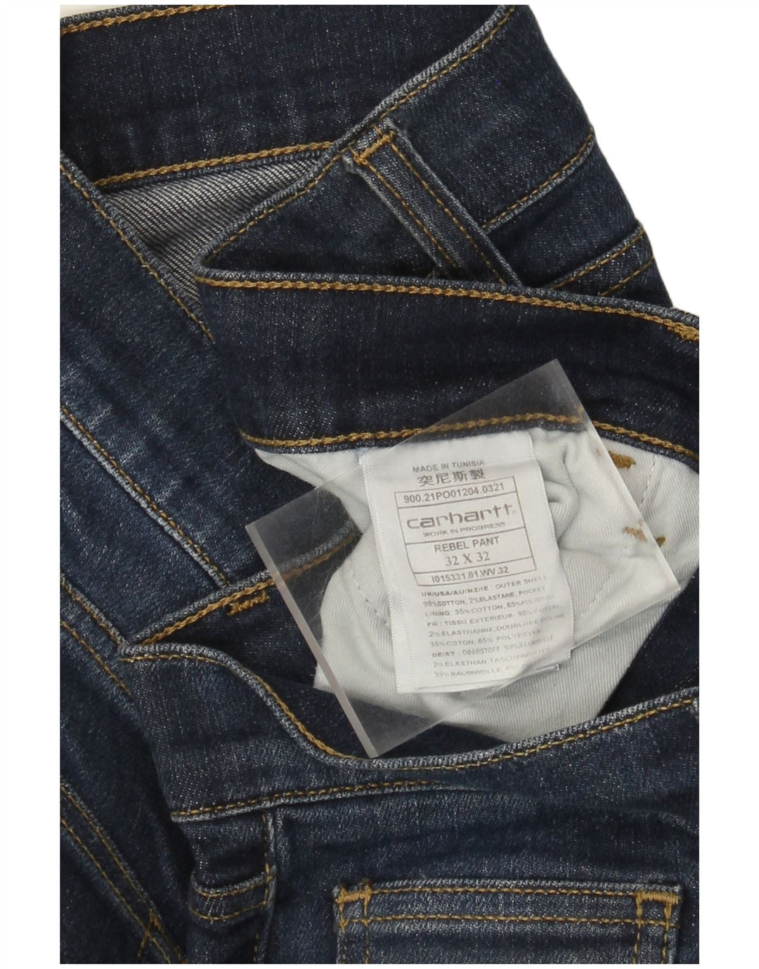 Jeans slim da uomo Carhartt W32 L29 cotone blu navy