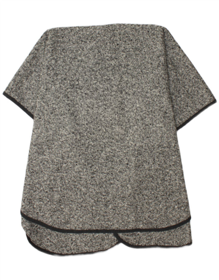 Cappotto a mantella vintage da donna, taglia unica, grigio chiazzato