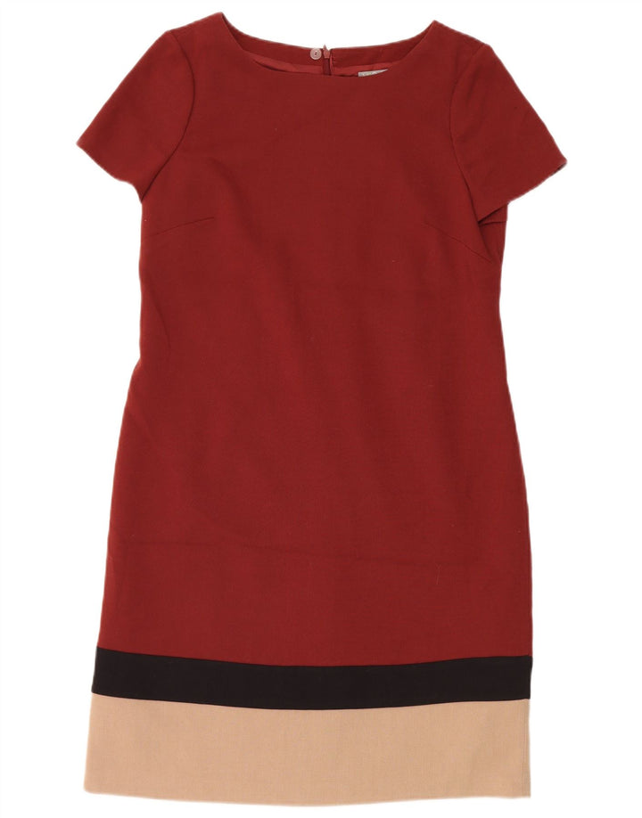 Abito a trapezio da donna Marks & Spencer UK 12 Poliestere color block rosso medio