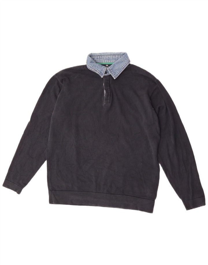 Maglione da uomo Marks & Spencer blu Harbour con collo a polo blu navy medio