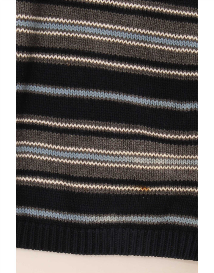 Maglione da uomo girocollo Nautica in cotone a righe medie blu navy