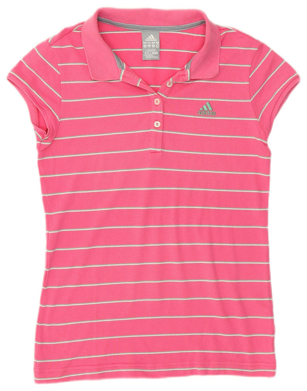 Polo ADIDAS da donna Clima 365 UK 14 a righe rosa medio