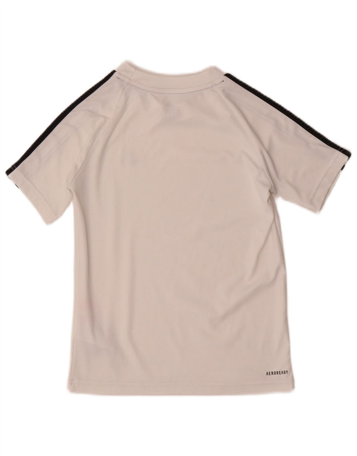 Maglietta Adidas Aeroready da ragazzo, 9-10 anni, in poliestere bianco